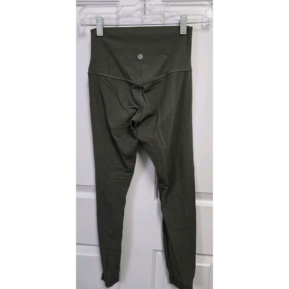 Lululemon Align Ribbed High-Rise Pant 25" Army Green Sage Size 4 LW5FJTS